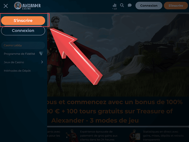 Cliquez sur « S'inscrire »