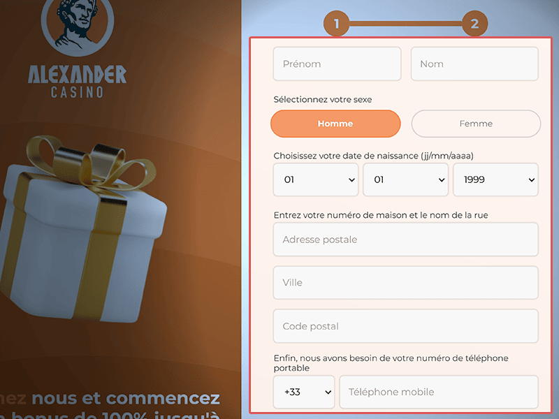 Renseignez vos informations personnelles