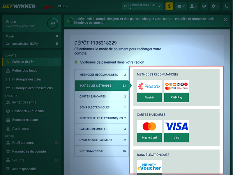 Choisissez un moyen de paiement