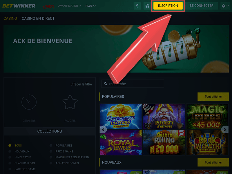 Cliquez sur « Inscription »