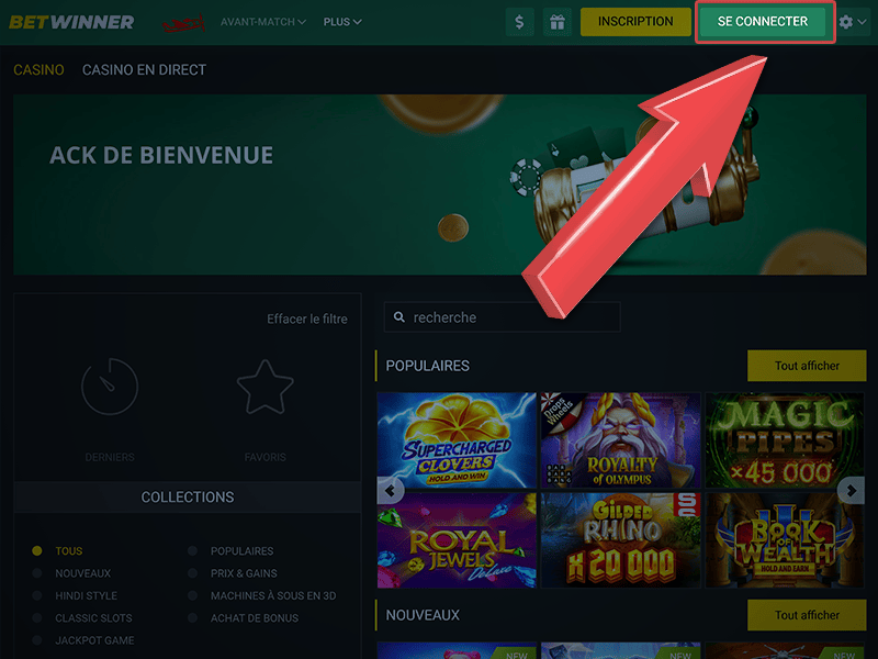 Cliquez sur « Se Connecter »