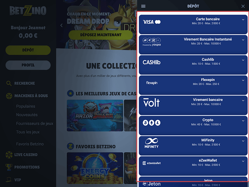 Sélectionnez un mode de paiement