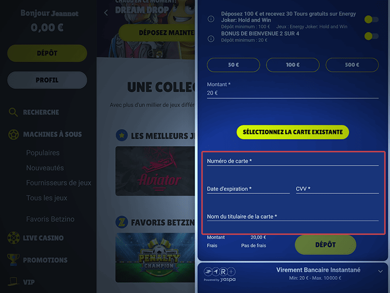 Renseignez vos détails