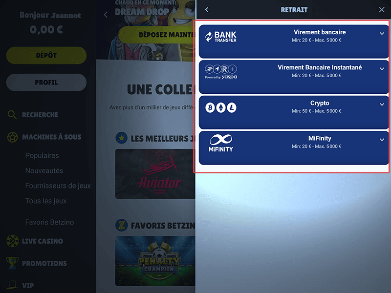 Choisissez un mode de paiement