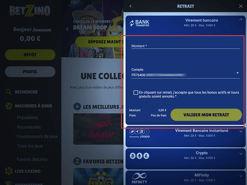 Complétez les détails et validez