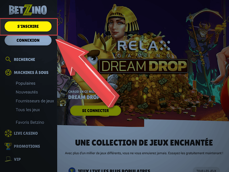 Cliquez sur « S'inscrire »