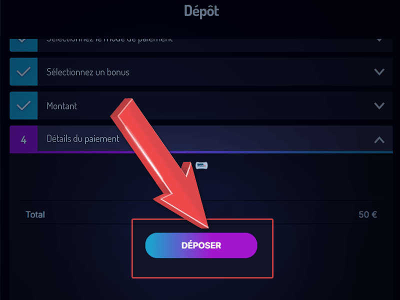 Confirmez la transaction