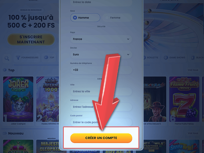 Finalisez la création de votre compte