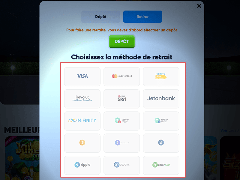 Choisissez une méthode de paiement