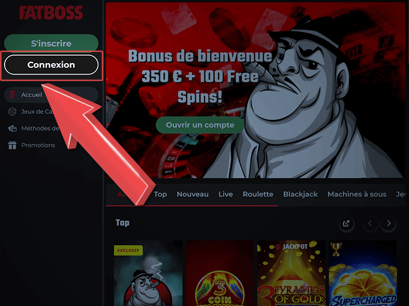 Cliquez sur « Connexion »