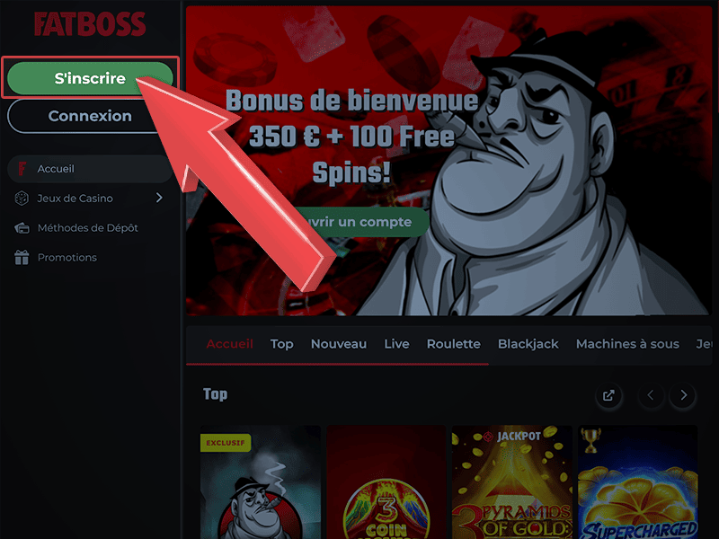 Cliquez sur « S'inscrire »