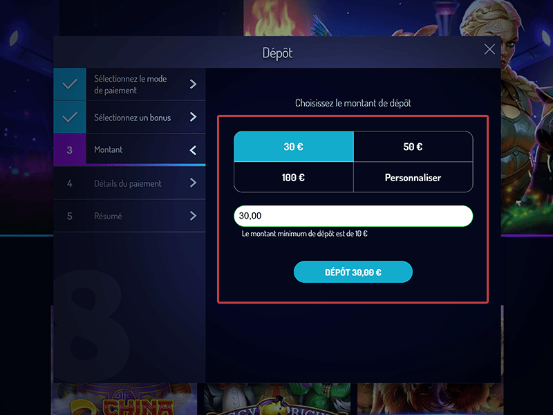 cliquer sur « En Profiter » ou « Passer »