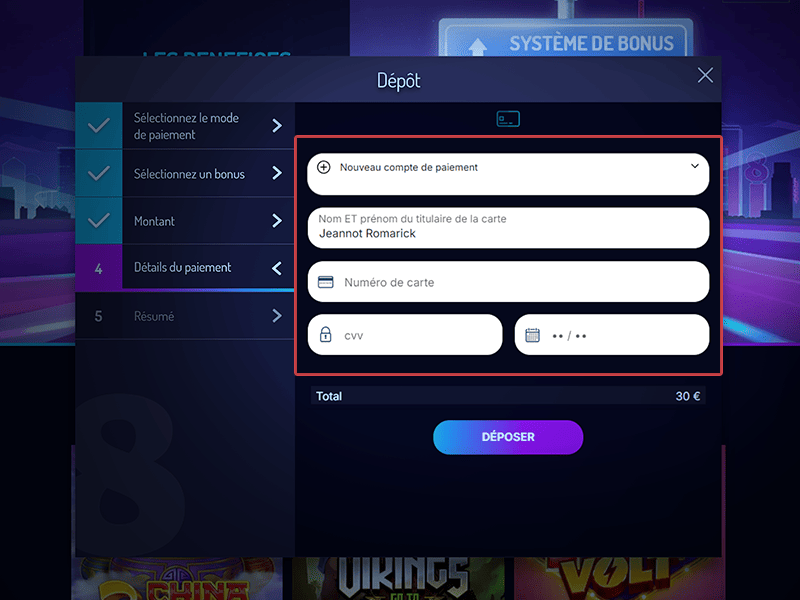 Appuyez enfin sur « Dépôt »