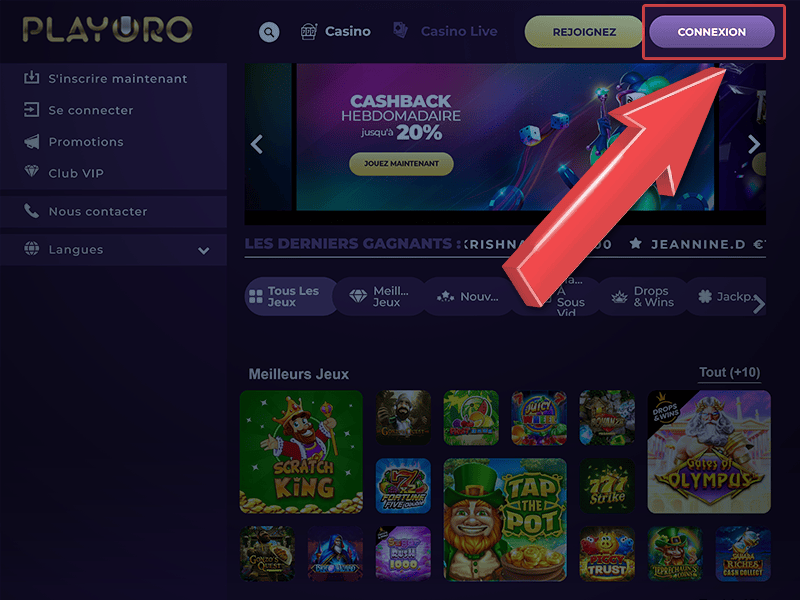 Accédez à la page de connexion