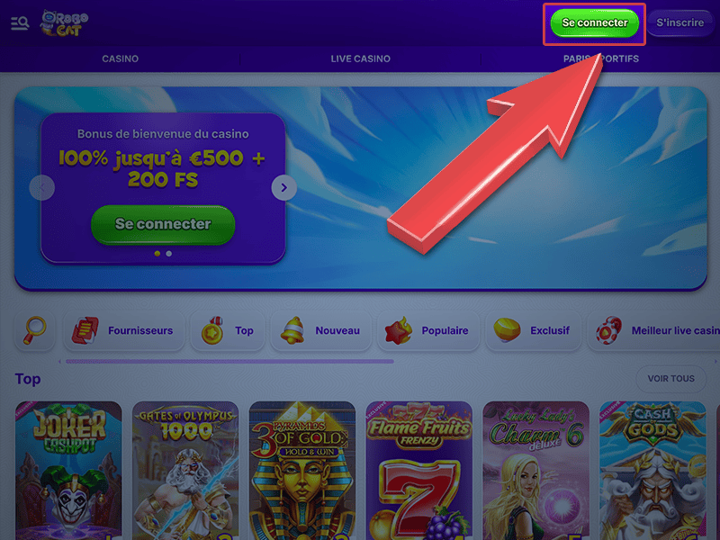 Accédez au casino