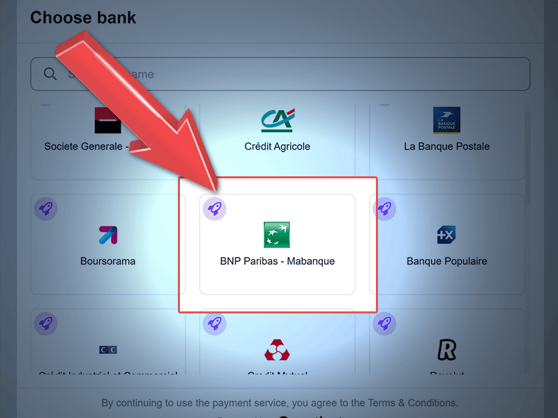 Procédez au virement via votre banque
