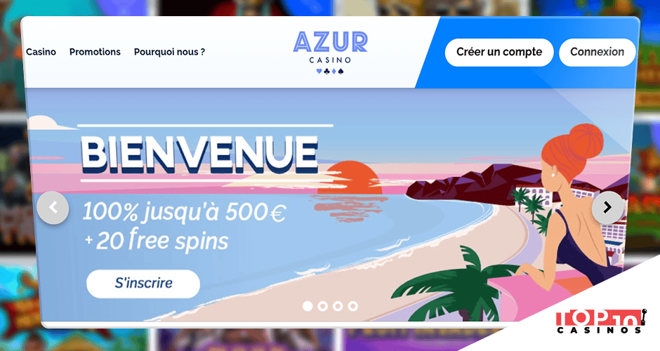 Azur bonus de 500 € + 20 free spins