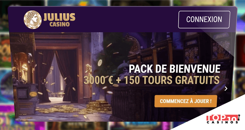 Julius offre de bienvenue de 3 000 € + 150 tours gratuits