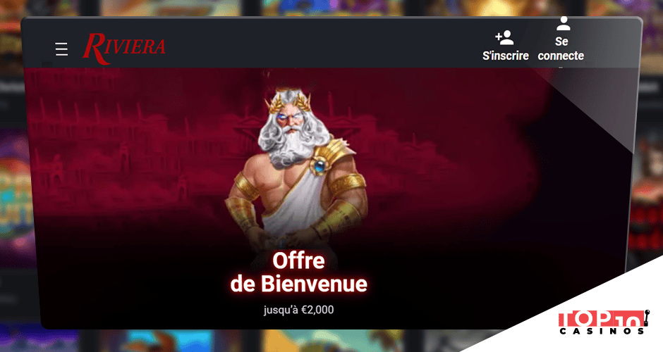 Riviera bonus de 2 000 € + 150 free spins