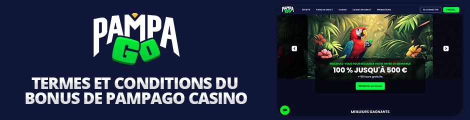 conditions associées au bonus de pampago casino
