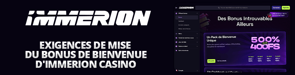 conditions à satisfaire pour recevoir le bonus d'immerion