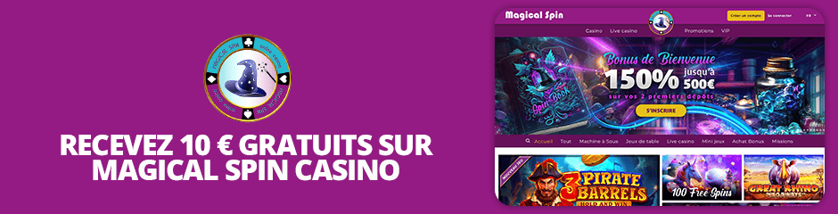 bonus gratuit sur magical spin