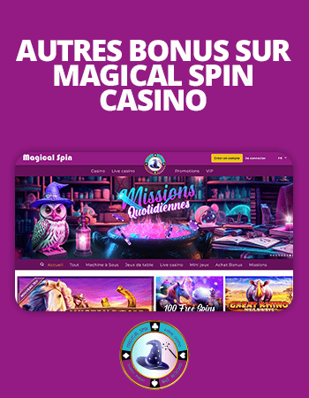autre bonus disponibles sur magical spin