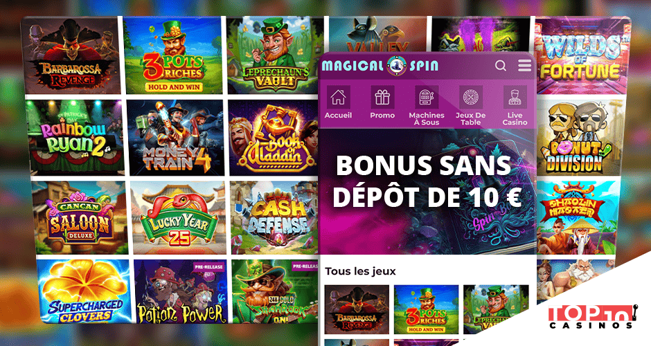 magical spin bonus sans depot 50 euros gratuits