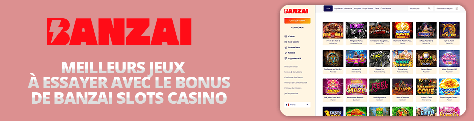 meilleurs jeux banzai slots casino bonus