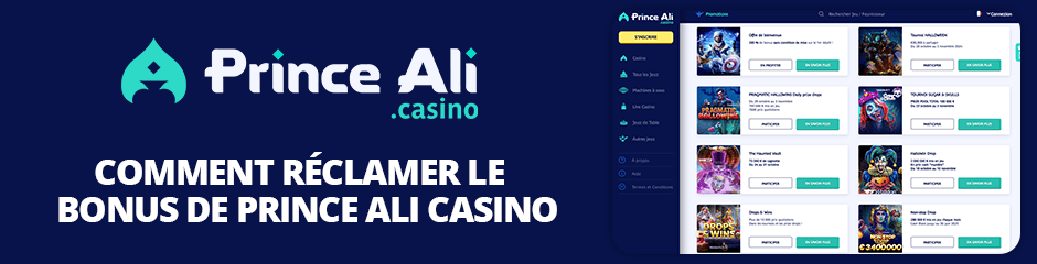 comment réclamer le bonus de prince ali casino
