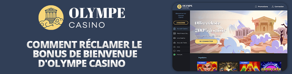 réclamer le bonus d'olympe casino