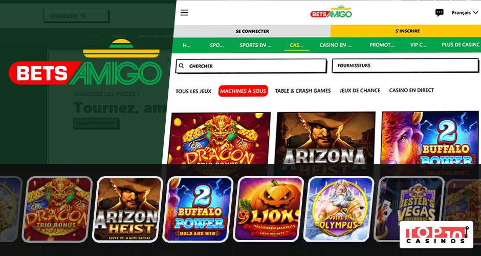 jeux disponible disponibles sur Betsamigo Casino