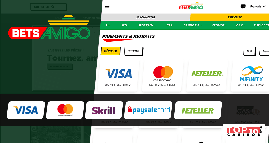 Processus de paiement sur Betsamigo