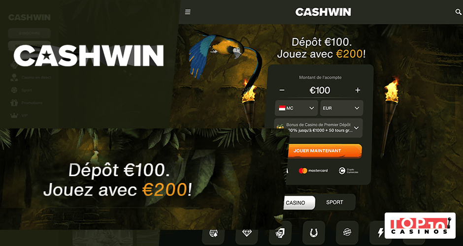 Bonus et promotions disponibles sur Cashwin Casino