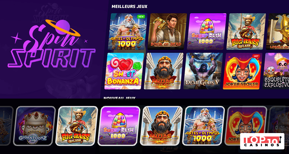 Fournisseurs de logiciels disponibles sur SpinSpirit Casino