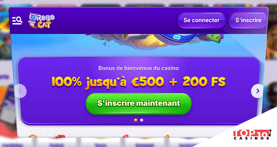 Robocat Casino Bonus de 500 € sur le 1er dépôt