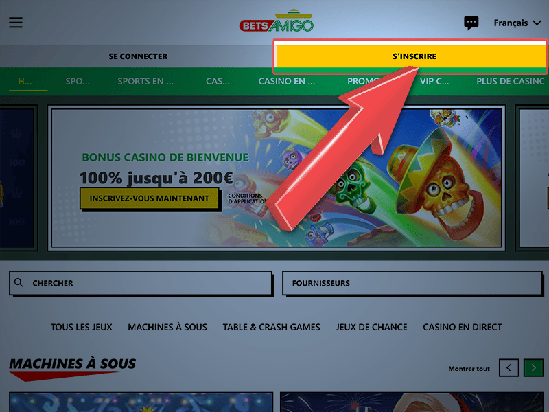 Appuyez sur « S'inscrire »