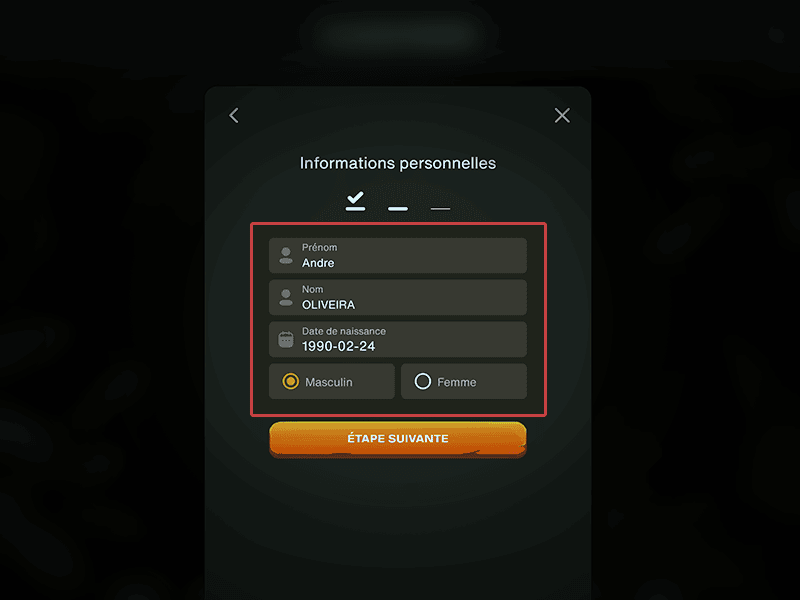 Renseignez vos informations personnelles