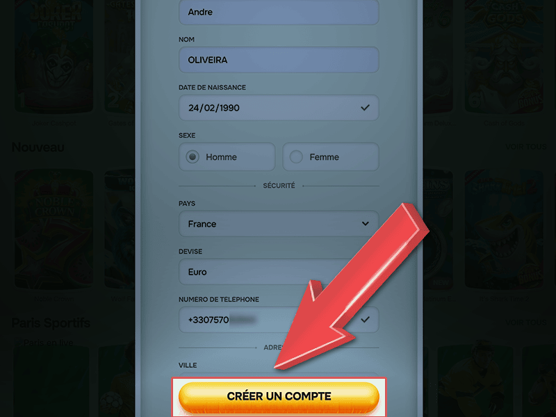 Finalisez l'inscription