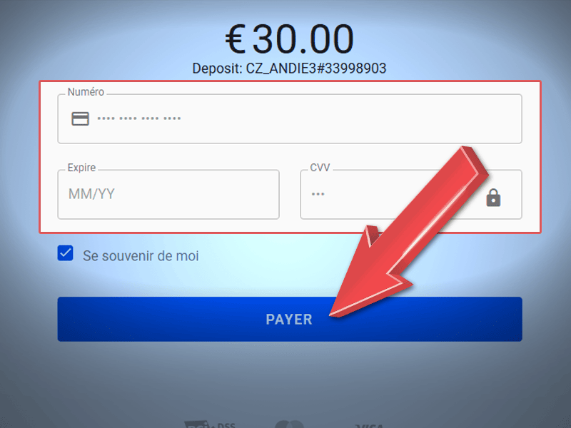 Donnez des détails du paiement
