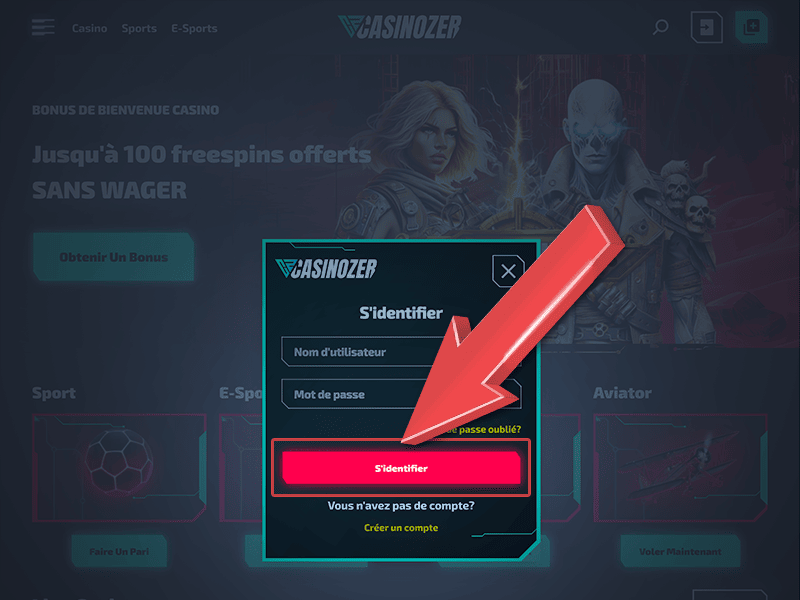 Appuyez sur « S'identifier »