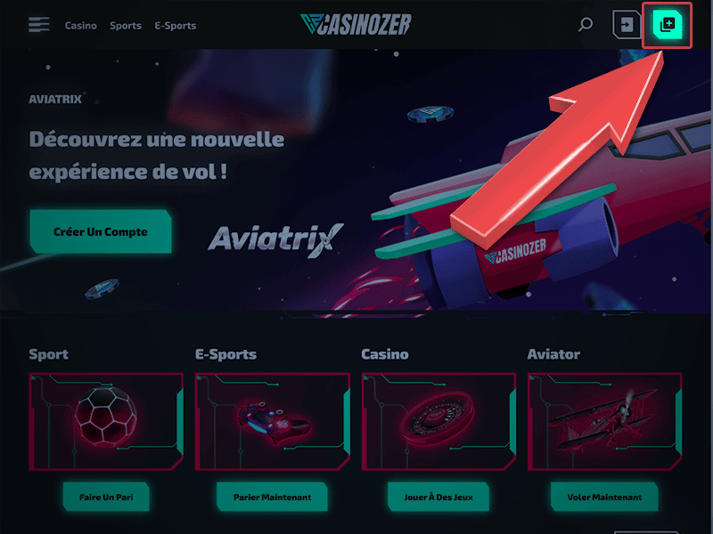 Appuyez sur « Créer un compte »