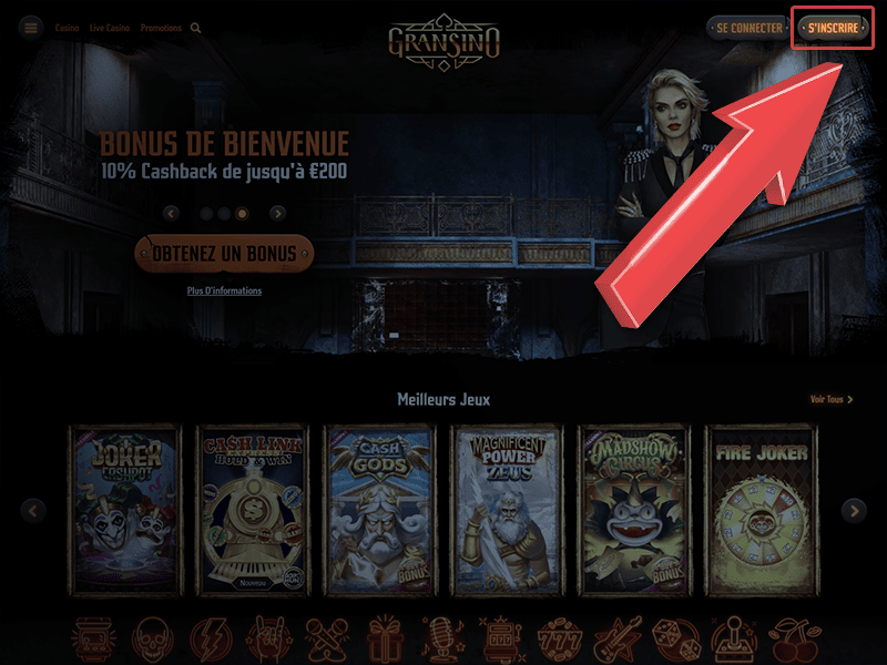 Cliquez sur « S'inscrire »