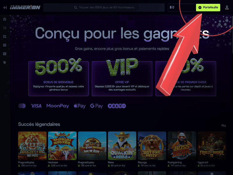 Cliquez sur « Dépôt »