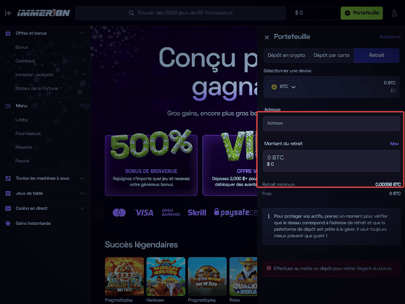 Cliquez sur « CONNEXION »