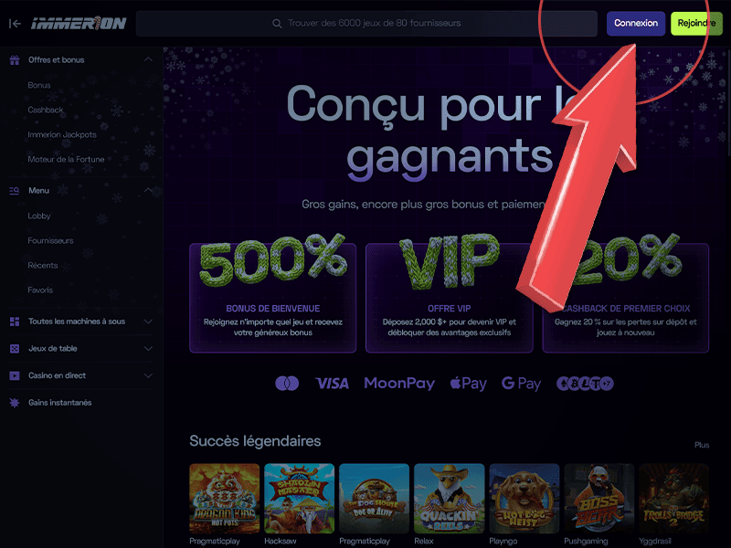 Cliquez sur « CONNEXION »