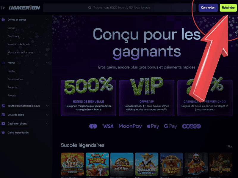 Cliquez sur « S'inscrire »