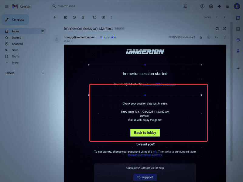 Validez la création du compte