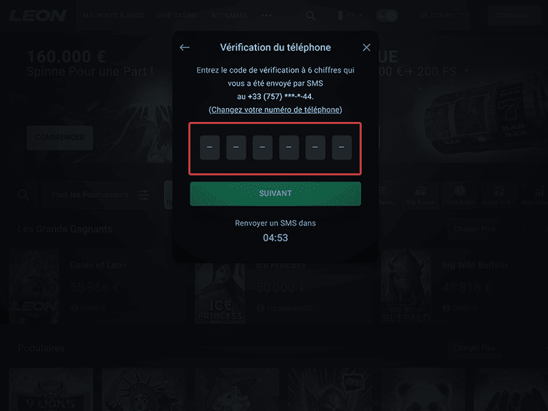 Confirmez votre numéro de téléphone