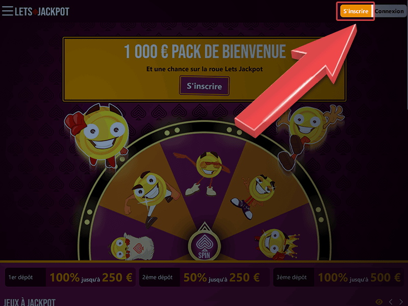 Appuyez sur « S'inscrire »